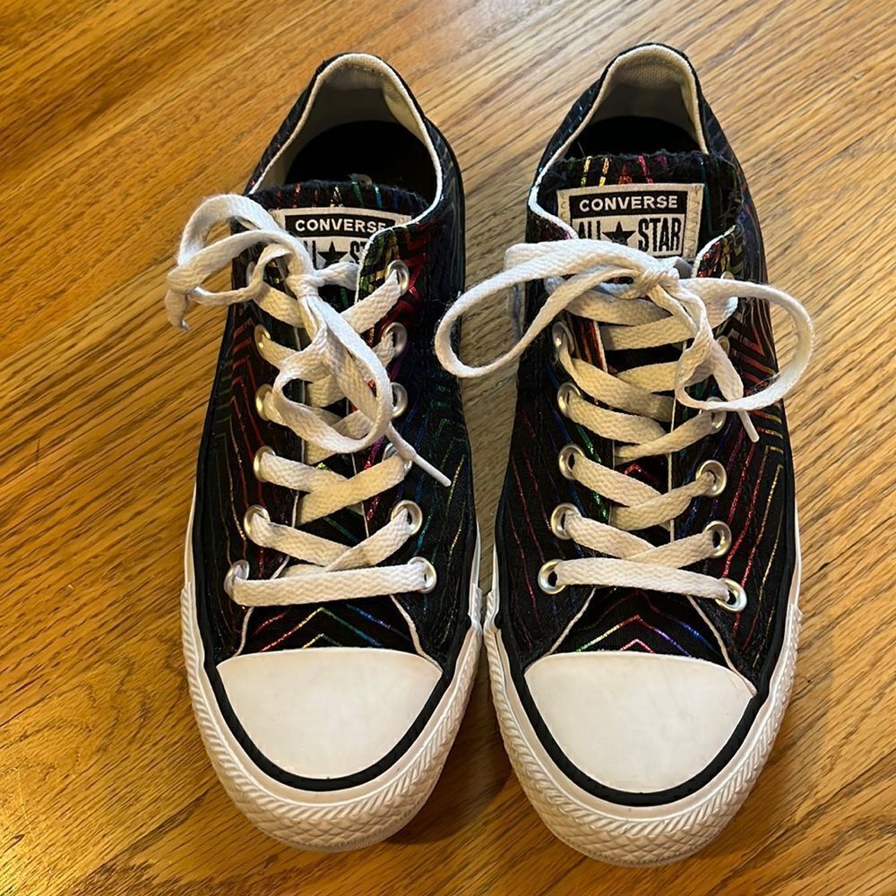 Converse Chuck Taylor All Star Ox "All Of the Stars" Women Shoes Black-White- 7M